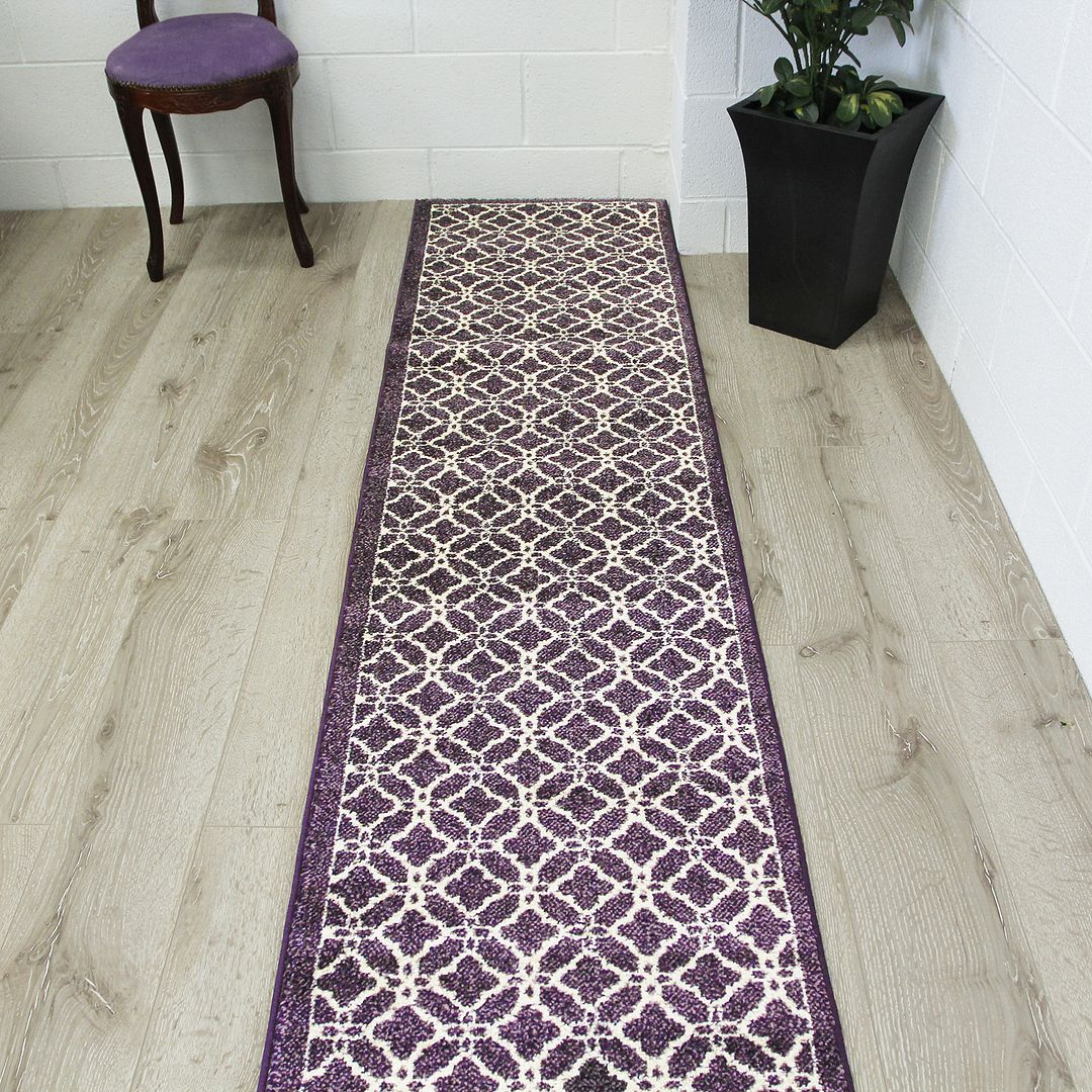 Contemporary Trellis Pattern Purple Rugs Small Large New UK Modern Runner Rugs eBay
